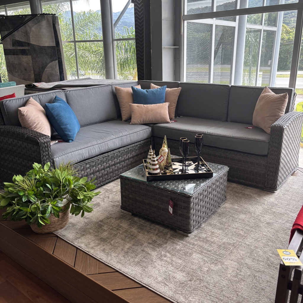 SOFA EN L GRIS CON MESA DE CENTRO HAI11C101A-L-GREY