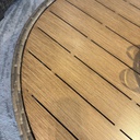 SET MEDIA LUNA SOFA Y MESA CENTRO CAFE MIXTO HAI21C007A-YB9001