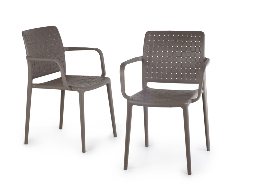 SILLA FAME-K CON BRAZOS TAUPE PAP901741-61