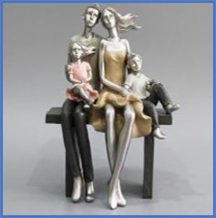 FIGURA DECO FAMILIA 16.5X9X22.5 CM