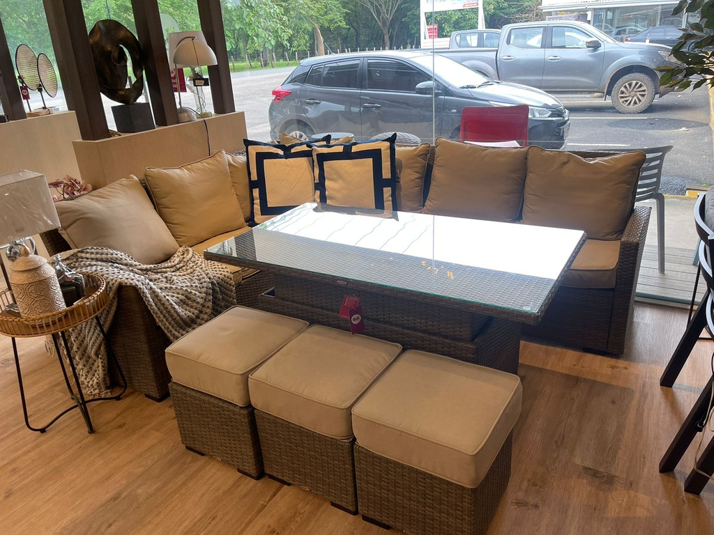 SOFA EN L CON MESA AJUSTABLE 3 OTO CAFE CLARO HAI12C053A-W-LS-3D-1