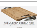 TABLA DE MADERA CON TAZONES DE ACERO INOXIDABLE NAP70012 