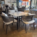 SET COMEDOR DELFO MESA 4 SILLAS GRIS (PTY)