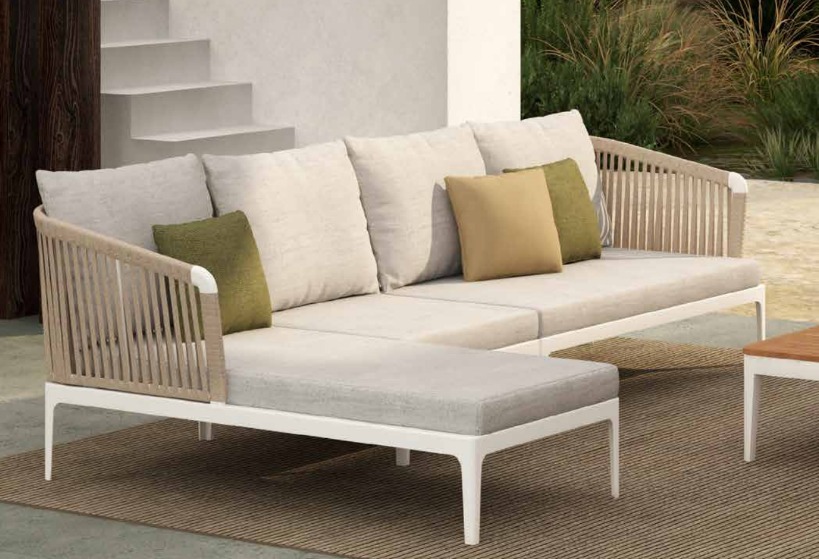 SOFA EN L CHIENGMAI BLANCO COJIN GRIS J5AC5321C86ROP