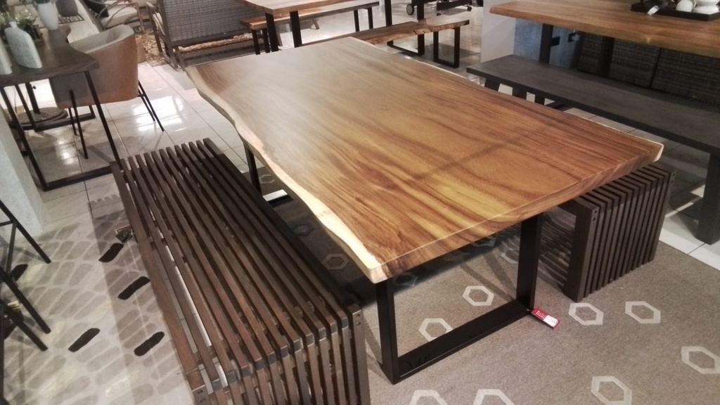 MESA COMEDOR RECTANGULAR  MADERA RUSTICA 200 CM