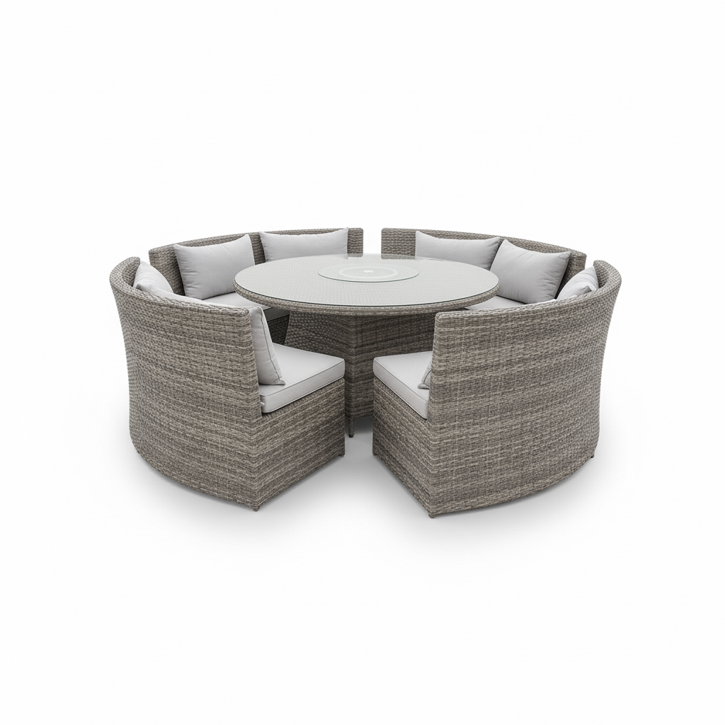 SET COMEDOR CAFE CLARO MESA 160CM Y CUATRO BANCAS HAI11C057A-W-D 