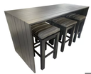 MESA BAR ABDONA GRIS CON 6 BANCOS CON COJÍN HAI19BT019-16085A-GREY