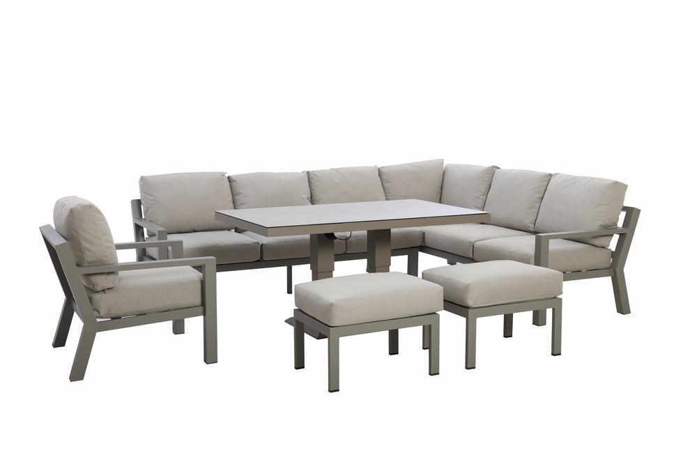 SET NORWICH SOFA EN L  MESA CENTRO 2 OTOMANOS GRIS HAI23C201A-LS-3D-FL