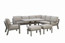 SET NORWICH SOFA EN L  MESA CENTRO 2 OTOMANOS GRIS HAI23C201A-LS-3D-FL