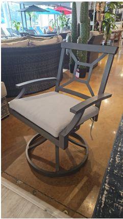 SILLA GIRATORIA MARTINEQUE GRIS COJIN BEIGE HAI16C065A-S