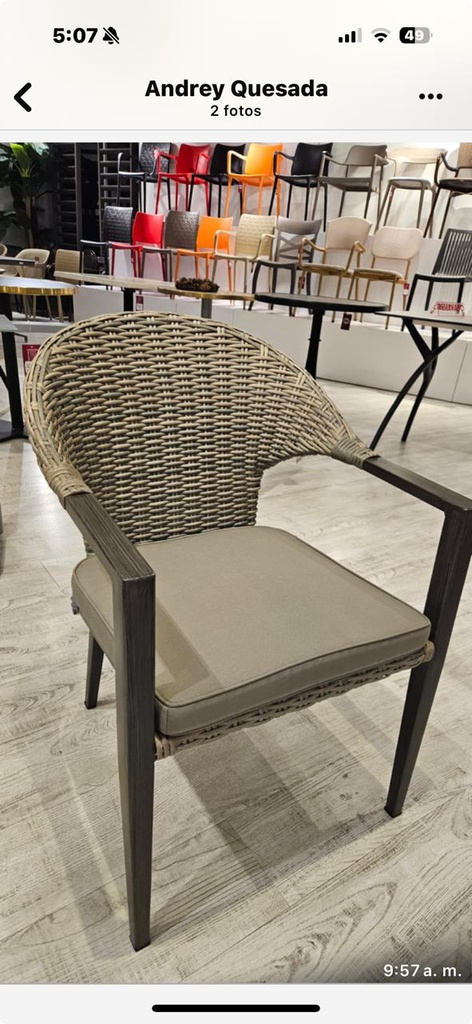 SILLA MONATE CON BRAZOS GRIS MIXTO EAS1065GM