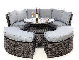 SET MEDIA LUNA SOFA Y BANCAS NAPOLI GRIS COJINES GRIS HAI18C151A-W-O-1 