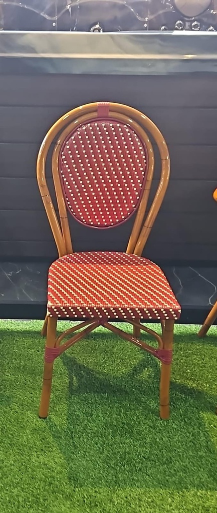 SILLA PARIS 7 ROJA SIN BRAZOS BROWN RATTAN J5AC3507N01RAT