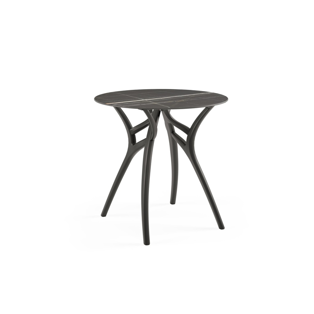 MESA COMEDOR IVY-L BASE NEGRA SOBRE NEGRO Ø77 TILM-TA-IVY1-BLK-HPL2