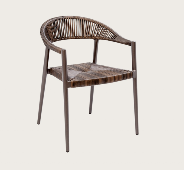 SILLA COMEDOR PRAGE CON BRAZOS CAFE OSCURO J5AAC5681D04RAT