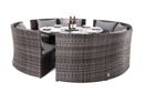 SET COMEDOR CAFE OSCURO MESA 160CM Y CUATRO BANCAS HAI11C057A-W