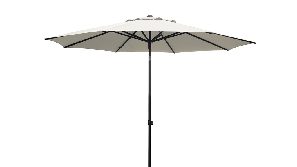 SOMBRILLA CENTRAL POLE OCTAGONAL 3M ESTRCT NEGRA TELA VAINILLA C/BASE HAIUSC38308H4253WBMA14350
