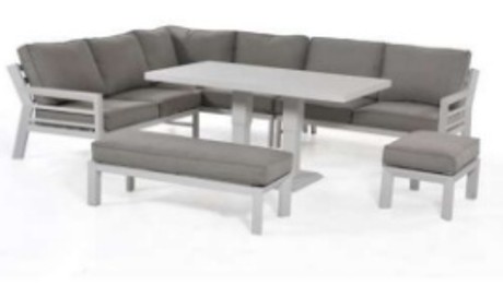 SET SOFA EN L BEIGE DIONE 1 MESA ALTA 1 OTTOMANO 1 BANCA HAI18C060A-LS-D-KD
