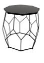 [RON449-845629-L] Mesa lateral negra octagonal grande(Garantía: 1 mes contra defectos de fabrica)( Uso residencial) Mueble de interior