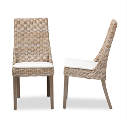 [BL5024] SILLA COMEDOR CAPRI FIBRA COLOR NATURAL COJIN BEIGE