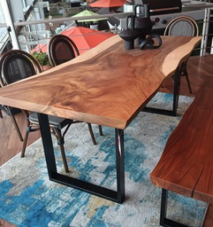 [IC3964] MESA COMEDOR RECTANGULAR MADERA RUSTICA 180 CM