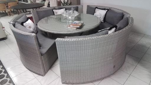 SET COMEDOR MESA 160CM Y CUATRO BANCAS HAI11C057A-W-D