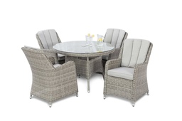 [BL6414] SET COMEDOR REDONDO 4 SILLAS OXFORD CAFE CLARO HAI24C035A-HH9692