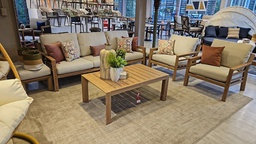 [BL6698] SET DIONE SOFA TRIPLE 1 SOFA DOBLE 2 SOFAS INDIVIDUALES MESA CENTRO ACABADO TEAK HAI18C060A-CLB-KD