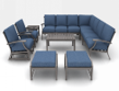 [BL7174] SET SOFA EN L 2 OTO 2 SOFAS INDIVIDUAL MESA DE CENTRO GRIS COJINES BEIGE HAI16C067ALS-D