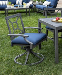 [BL7162] SILLA GIRATORIA MARTINIQUE GRIS COJIN AZUL HAI16C065A-V