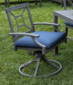 [BL7162] SILLA GIRATORIA MARTINIQUE GRIS COJIN AZUL HAI16C065A-V