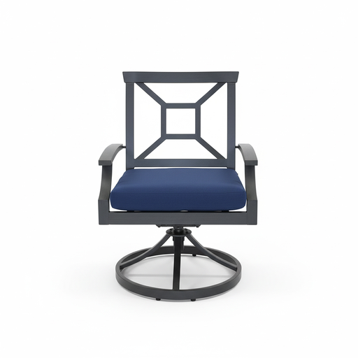 SILLA GIRATORIA MARTINEQUE GRIS COJIN AZUL HAI16C065A-V