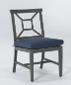 [BL7160] SILLA COMEDOR MARTINIQUE GRIS COJIN AZUL HAI16C65A-D