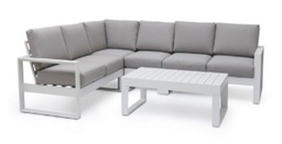 [BL7178] SOFA EN L MESA CENTRO ESTRUCTURA ANTIQUE WOOD COJINES BEIGE 15052 HAI16C048ADLSKD