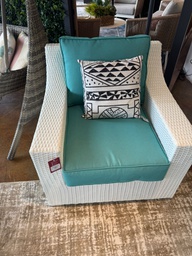 [BL7204] SOFA INDIVIDUAL FIJO UBUD BLANCO COJINES AZULES 83X90X90 CM HAI12C057A-W-2