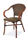 [BL7287] SILLA PARIS 5 NEGRA CON BRAZOS BROWM RATTAN J5AC3505A04TEX