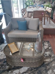 [BL7378] SOFA DOBLE CON MESA CENTRO CAFE CLARO HAI24C38A-HH9692