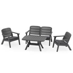[BL7393] SET SILVA II SOFA DOBLE 2 SOFAS INDIVIDUALES MESA CENTRO TILM-SS-SLV012-ANT-CHARS