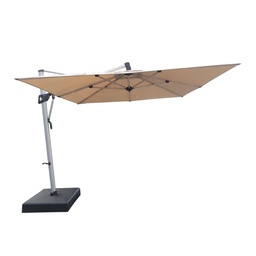 [BL7532] SOMBRILLA CANTILEVER  CUADRADA 3X3M ESTR PLATINUM TELA KHAKI C/BASE HAIAKZ10ST5T4222BC0519C2