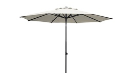 [BL7538] SOMBRILLA CENTRAL POLE OCTAGONAL 3M ESTRCT NEGRA TELA VAINILLA C/BASE HAIUSC38308H4253WBMA14350